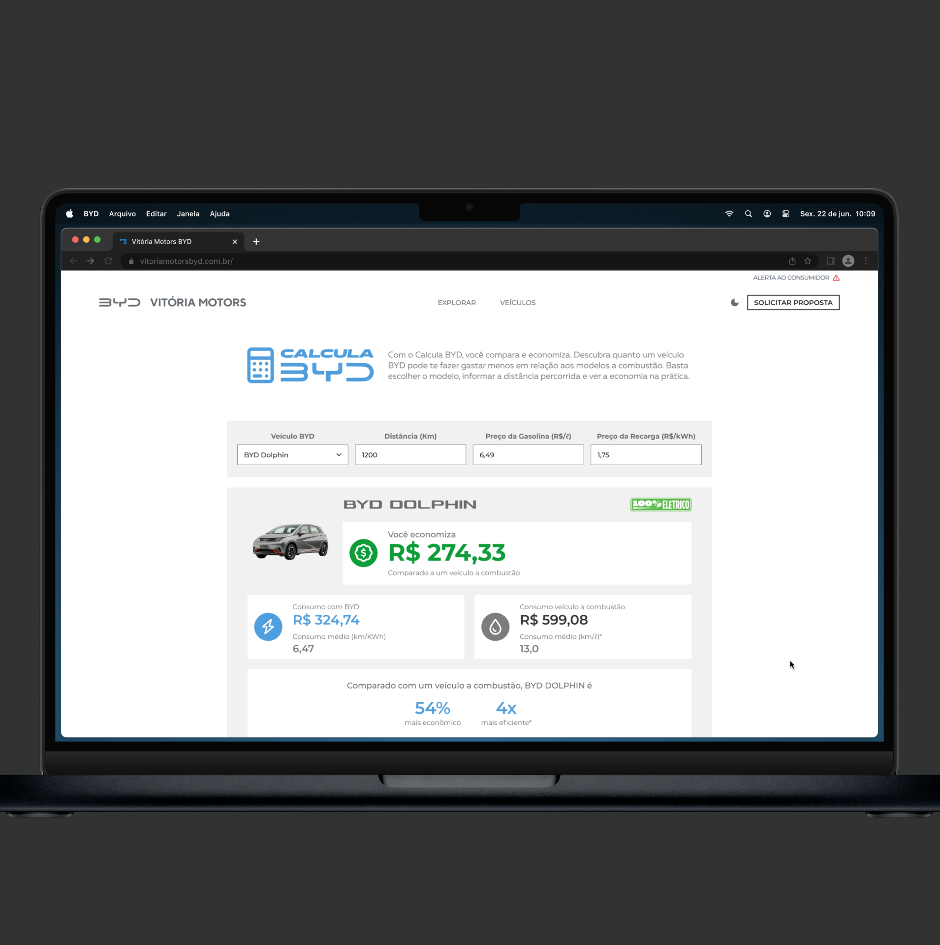 computador com o serviço calcula byd