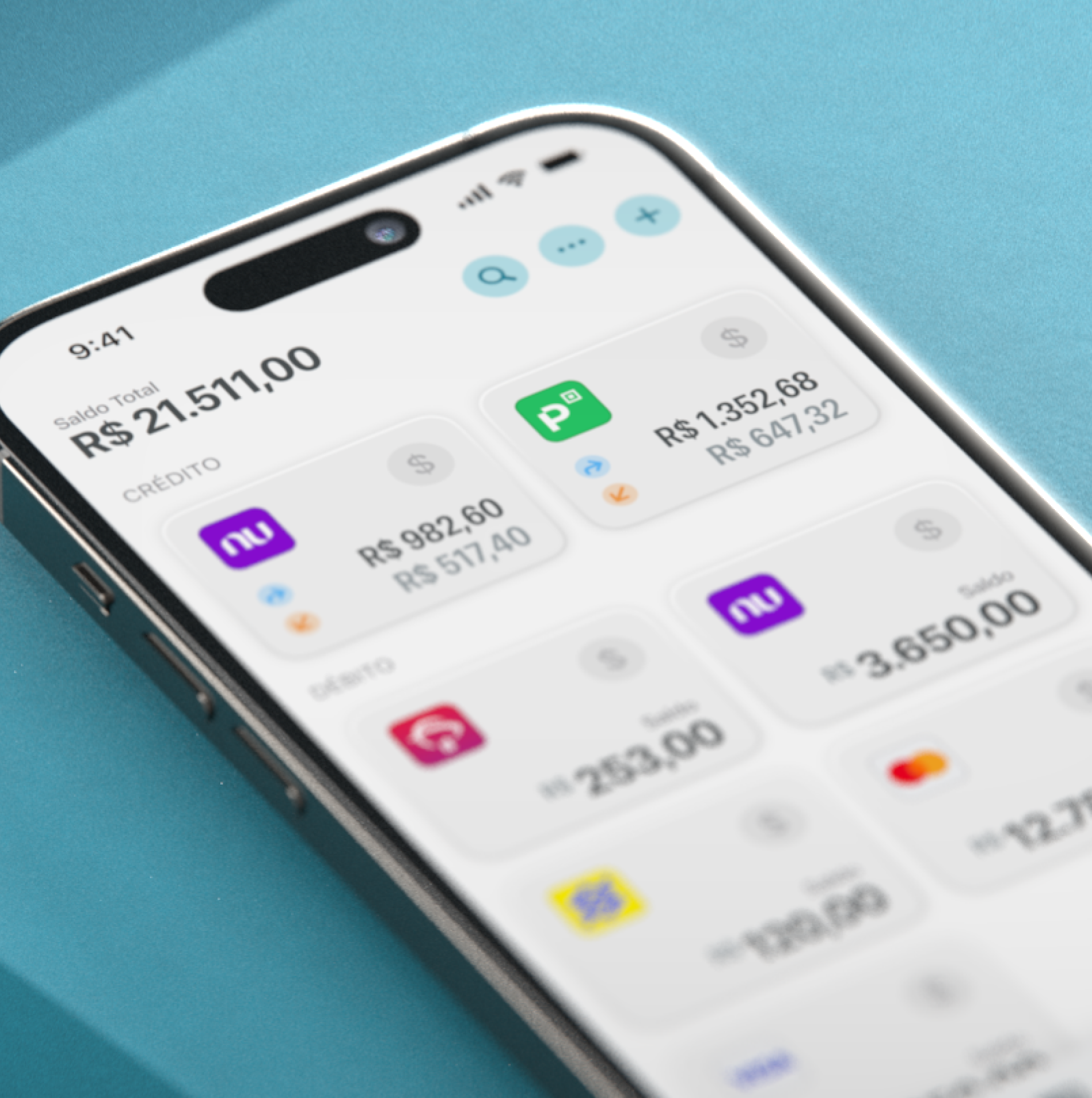 telefone com o app wallet em execução